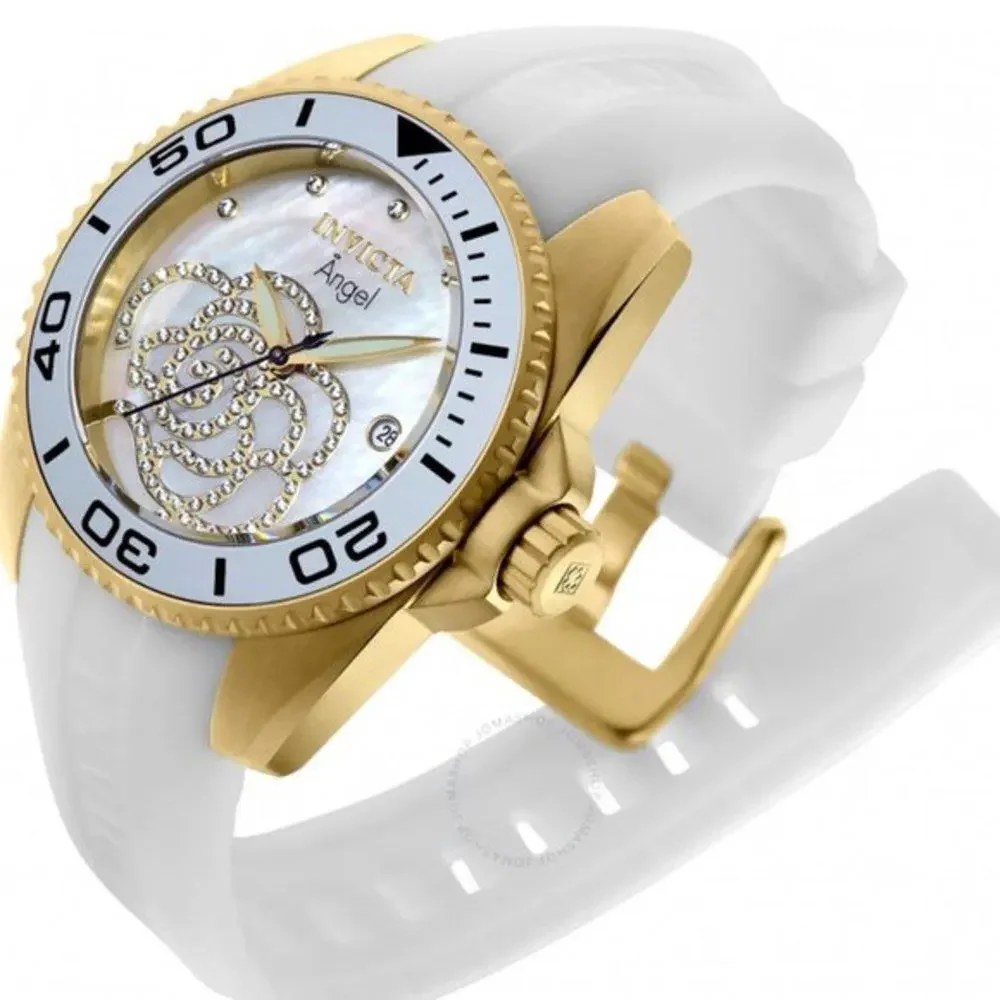 NEW Invicta Angel Gold & White with Mother of Pearl Watch in Box (INXX053)
